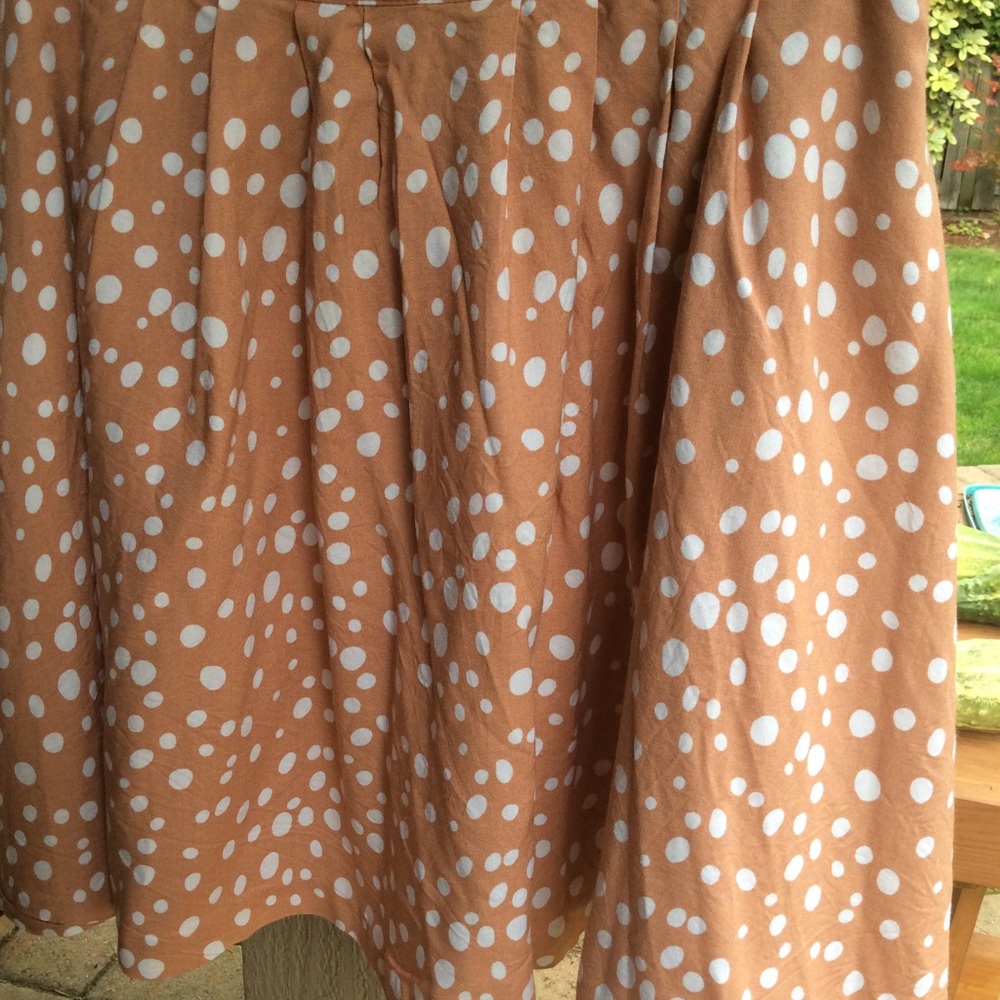 Forever 21 essentials polka dot skirt  peachy tone